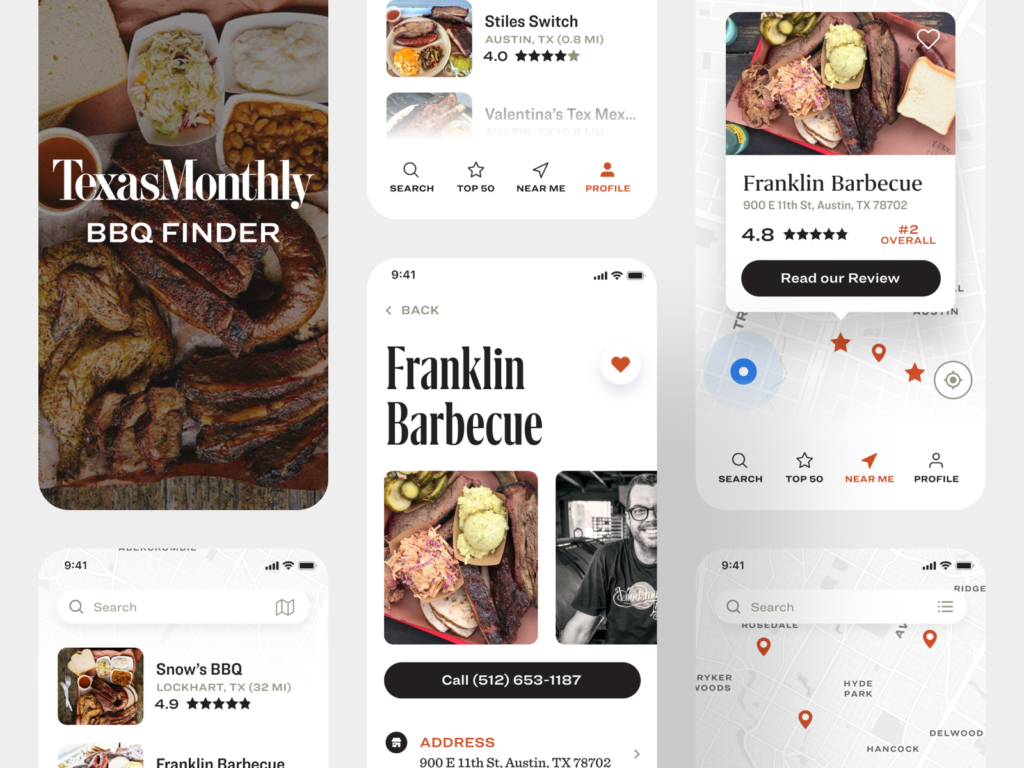 Texas Monthly's BBQ Finder App Redesign